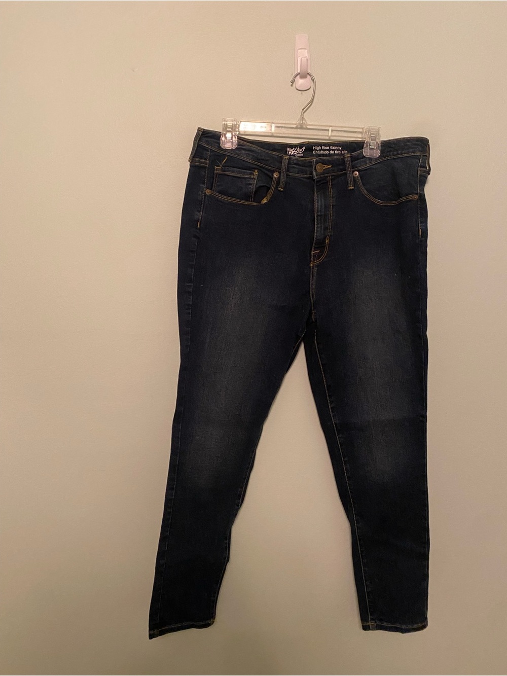 Mossimo Women's Dark Blue High Rise Skinny Jeans - Stretch Denim